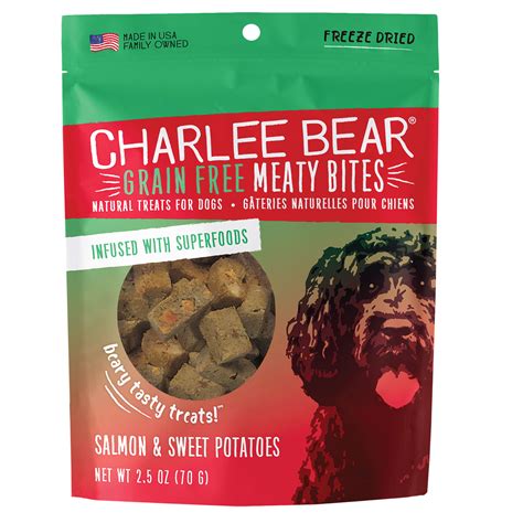 Charlee Bear Meaty Bites Natural Grain Free Salmon And Sweet Potatoes