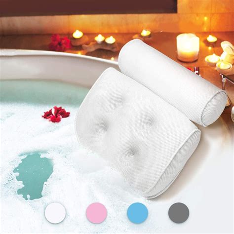 Bath Pillow Spa Bathtub Pillow With 4 Suction Cups Head Neck Back And Shoulder Support Bath