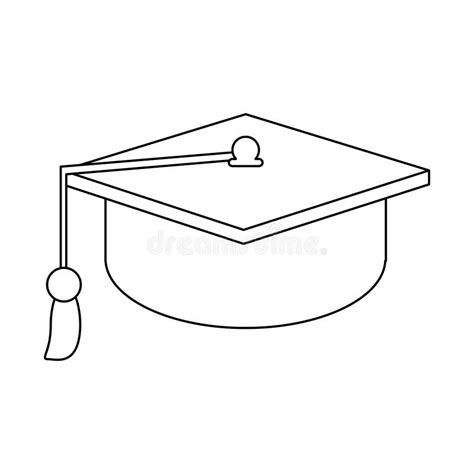 Graduation Cap Symbol In Black And White Stock Vector Illustration Of