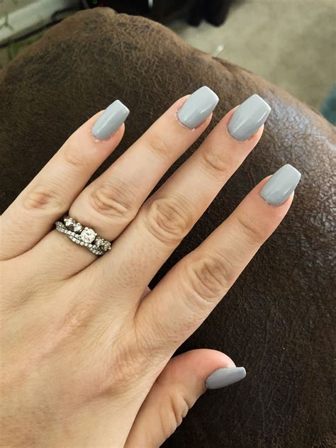 Matte Coffin Grey Acrylic Nails Nail And Manicure Trends 817