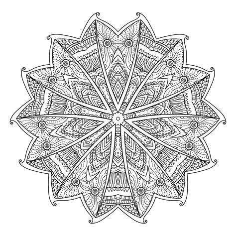 Difficult Mandala With Flowers Difficult Mandalas For Adults