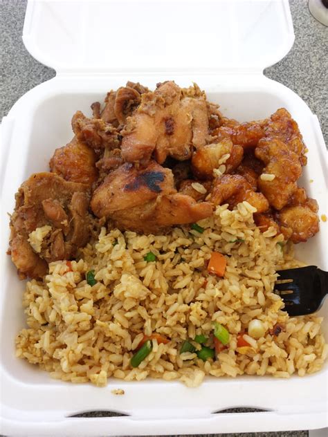 Panda express is an american fast food restaurant chain that serves american chinese cuisine. Fried rice with orange and teriyaki chicken | Yelp