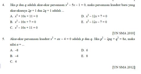 Contoh Soal Penerapan Persamaan Kuadrat Dalam Masalah Nyata