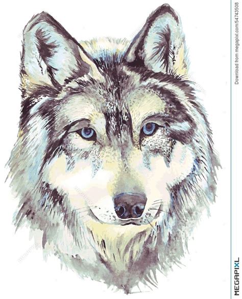 647x800 Wolf Head Profile Illustration 54743508 Wolf Head Wolf Craft