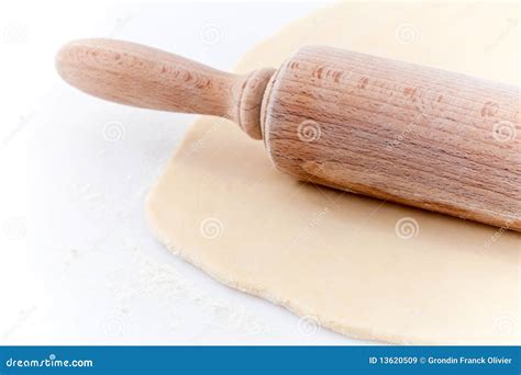 Rolling Pin Flattening Dough Stock Image Image Of Prepared