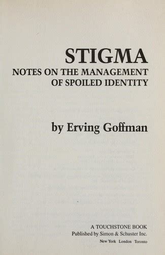 Stigma By Erving Goffman Open Library