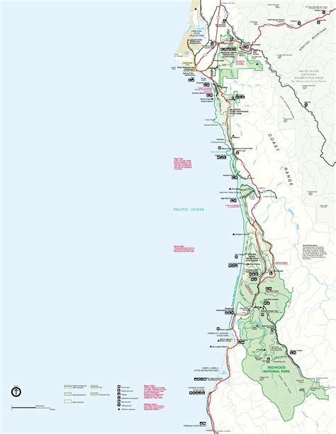 Redwood National Park Map California Full Size Ex