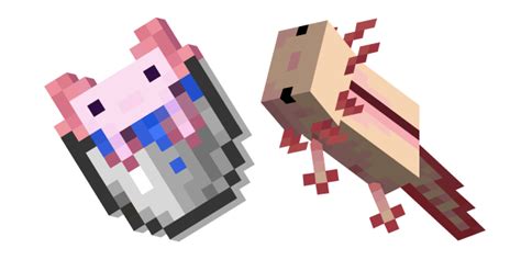 Minecraft Axolotl And Bucket Of Axolotl Cursor Custom Cursor