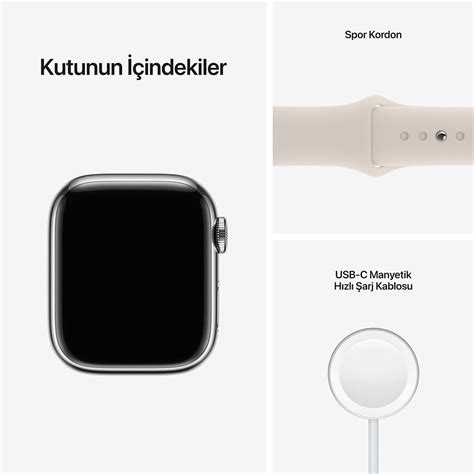 Apple Watch Series 7 Gps Cellular41mm Silver Stainless Steel Case