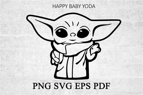 Baby Yoda png Happy Baby Yoda cut fileMandalorian svg Star | Etsy
