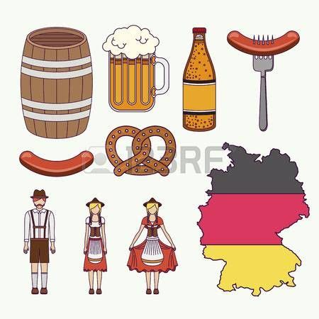 Set Icons Culture Germany Vector Illustration Design Dibujos Tatuaje