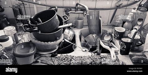 Messy Dirty Kitchen Stock Photo Alamy
