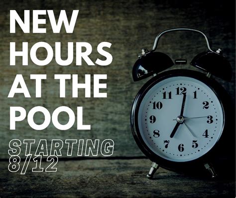 New Pool Hours Starting 08122021 Annehurst Village