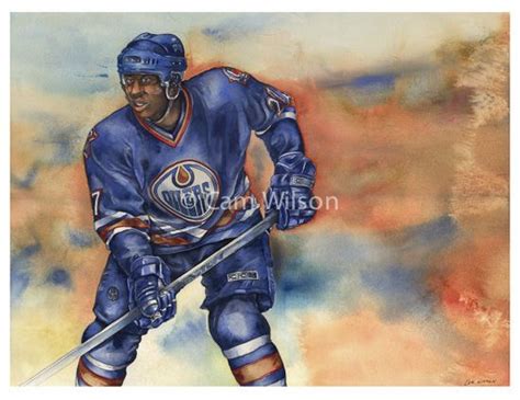 Wtaercolour Painting Of George Laraque By Hockey Artist Cam Wilson