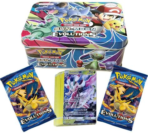 Ancientkart Pokemon Cards Sun Moon And Evolutions Big Tin With Two