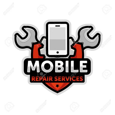 Mobile Repair Logo Emblem Vector Royalty Free Cliparts Vectors And