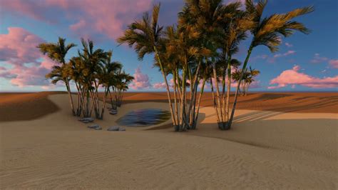 3d rendering - Oasis in the desert Motion Background - Storyblocks