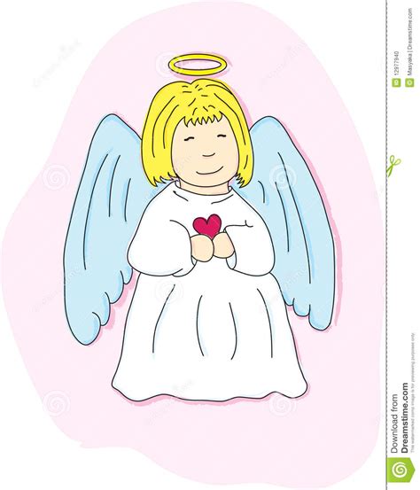 Cartoon Angel With A Heart Stock Photo Image 12977940