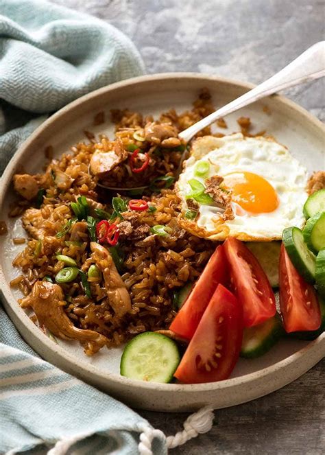 I love the unique dark brown, caramelised colour of the rice! Nasi Goreng (Indonesian Fried Rice) - The Cookbook Network
