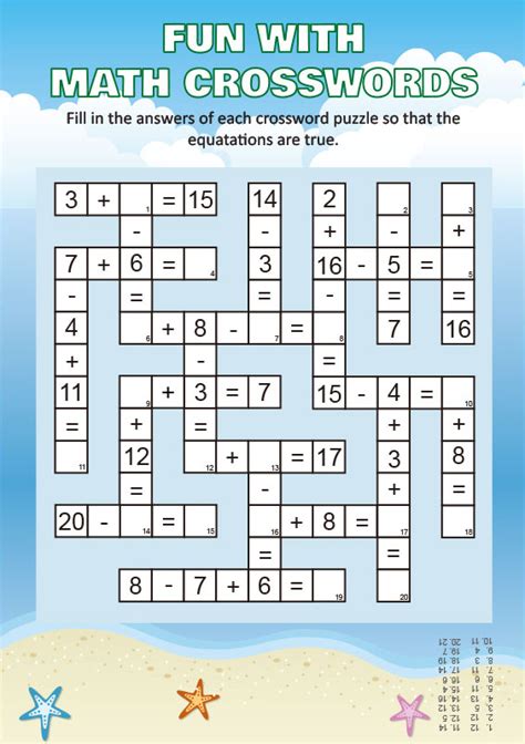 Pattern rule puzzles worksheets pdf are good resource for children in kindergarten, 1st grade, 2nd grade, 3rd grade, 4th grade, and 5th grade. Free Printable Math Crosswords | Creative Center