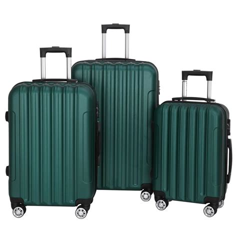 Zimtown 3 Piece Nested Spinner Suitcase Luggage Set With Tsa Lock Dark
