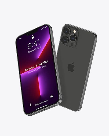 Two Iphones 13 Pro Max Graphite Mockups Free Download Images High