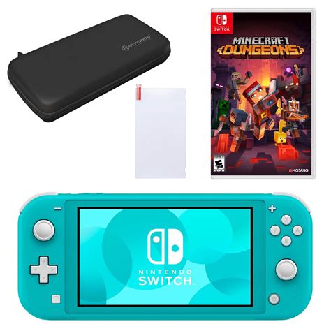 Nintendo Switch Lite In Turquoise With Minecraft Dungeons And
