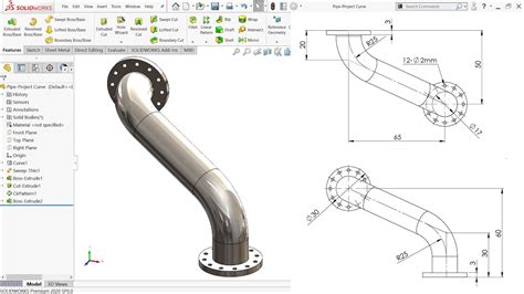 Solidworks Tutorial Pipe Project Curve Youtube