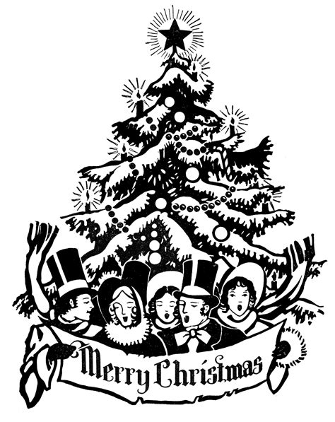 Black And White Christmas Clip Art Library