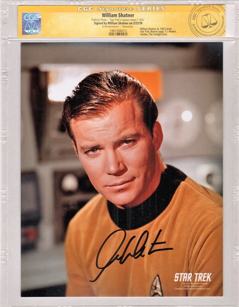 Cgc Ss William Shatner Signed Star Trek Publicity Photo