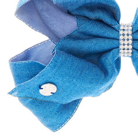 Jojo Siwa Small Rhinestone Keeper Denim Blue Hair Bow Claires