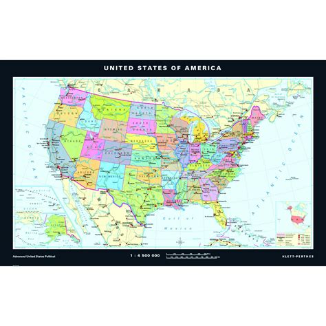 Advanced United States Political Map The Map Shop
