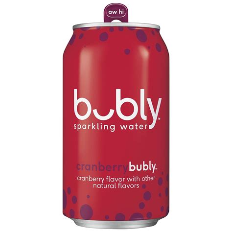 Bubly Sparkling Water Cranberry 12 Fl Oz Cans 18 Pack