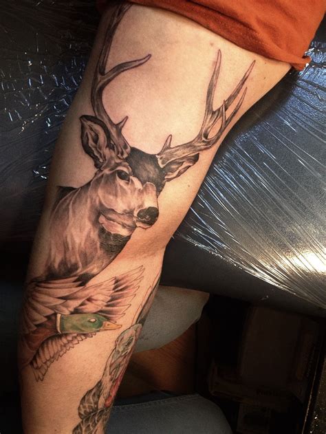 Mule Deer Tattoo Nature Wildlife Art Left Arm Tattoos Cool Forearm