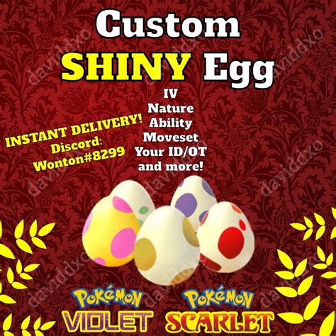 Custom Shiny Eggs Pokemon Scarletviolet 6iv Video Gaming Video Game