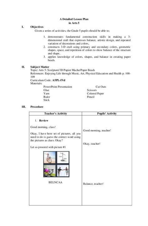Detailed Lesson Plan Mathematic Grade 1 Detailed Lesson Plan In Vrogue