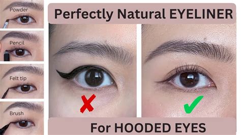 Perfectly Natural Eyeliner For Hooded Eyes Using Different Types Of