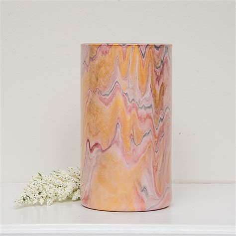 Acrylic Pour Glass Vase Resin Coated Etsy