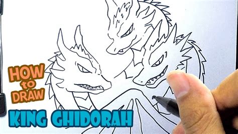 How To Draw King Ghidorah Drawing Step By Step YouTube