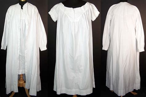 Victorian White Cotton Soutache Nightgown Robe Trousseau