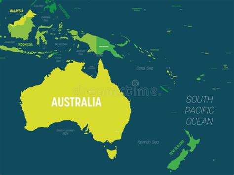 Mapa Político De Oceania Ilustração Do Vetor Ilustração De Atlas