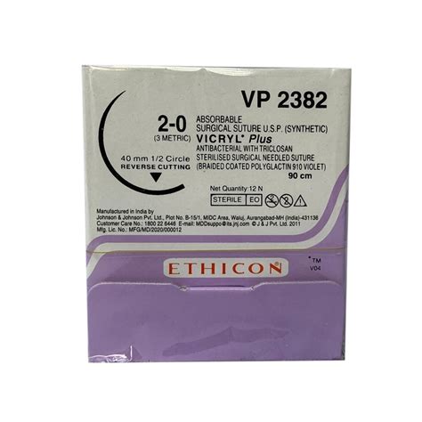 Ethicon Polyglactin Vicryl Plus Vp2382 Surgical Sutures At Rs 450box