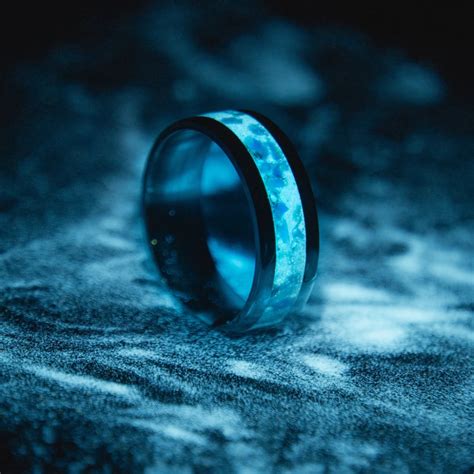 Titanium Glowstone Ring Rings For Men Unique Mens Rings Unique Rings