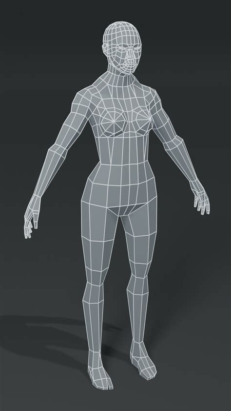 ArtStation - Muscular Human Body Base Mesh 3D Model Pack 1000 Polygons ...