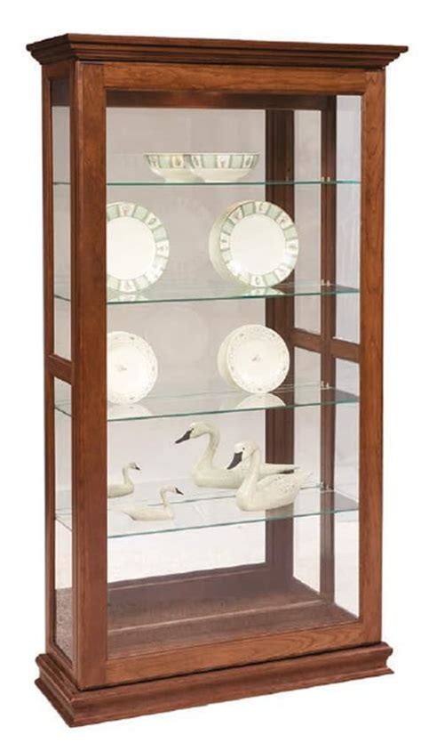 You can also hang wall curio cabinets with glass doors for small accents. Amish Sliding Door Large Picture Frame Curio Cabinet ...