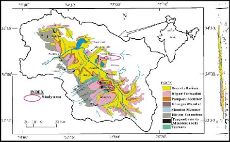 In the kashmir valley, the hindus represented only 524 in every 10,000 of the population (i.e. Geological map of Karewa Group showing Loessic sediments in Kashmir... | Download Scientific Diagram