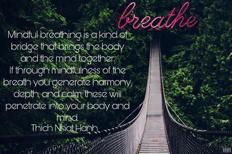 Mindful Breathing Is A Kind Of Bridge That Brings The Body And The Mind