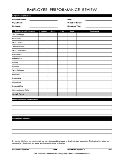 Printable Evaluation Forms Printable Form Templates And Letter