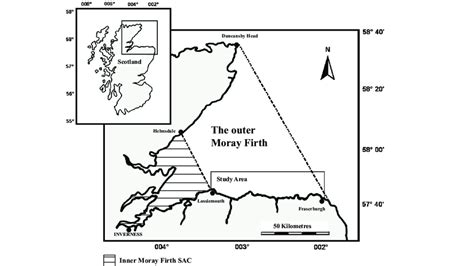 Map Of The Moray Firth Showing The Position Of The 880 Km 2 Study Area