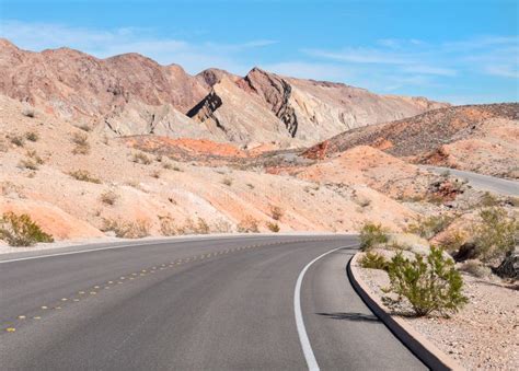 Desert Road Lake Mead Nevada Stock Photo Image Of Badlands Dirt